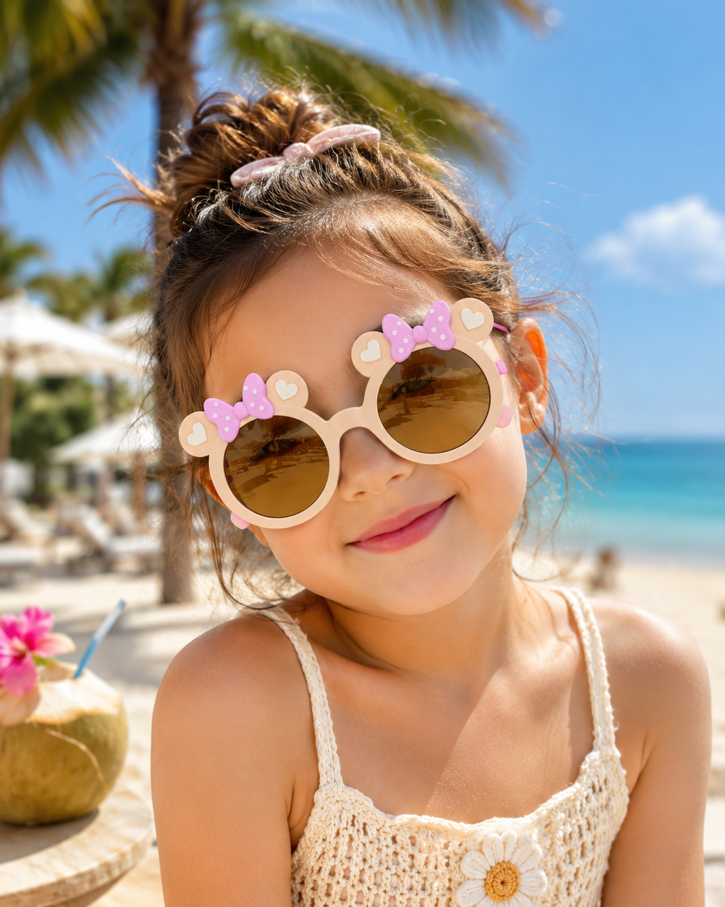 Niedliche Kinder-Cartoon-UV400-Sonnenbrille – bunte Outdoor-Sonnenschutzbrille