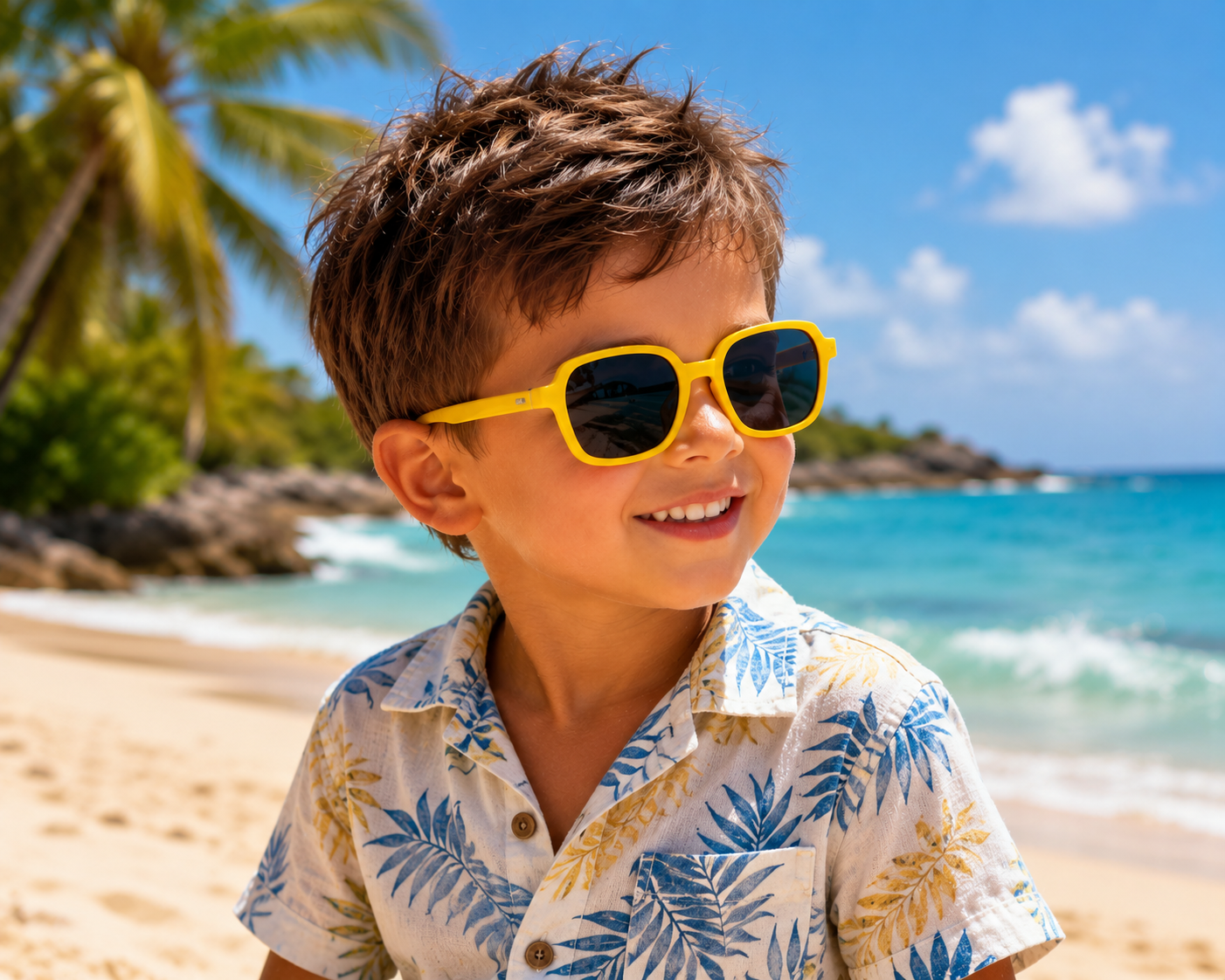 Handsome Boys Sunglasses - Trendy Square Frame Summer Shades
