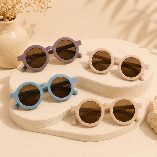 Kids Matte Macaron Summer Sunglasses - Stylish UV Protection Glasses for Boys