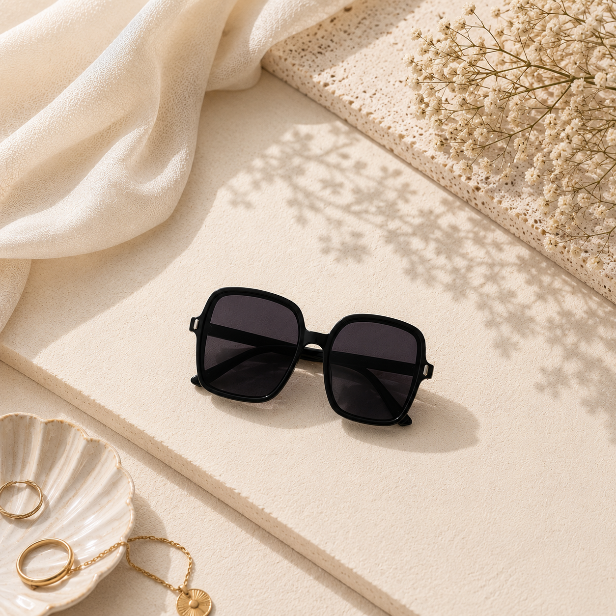 Luxury Vintage Oversized Square Sunglasses for Women