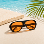 Damen-Oversized-Pilotenbrille mit Doppelsteg
