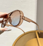 Damen-Oversized-Pilotenbrille mit Doppelsteg