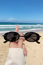 Luxuriöse Ovalrahmen-Sonnenbrille für Damen