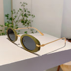 Luxuriöse Ovalrahmen-Sonnenbrille für Damen