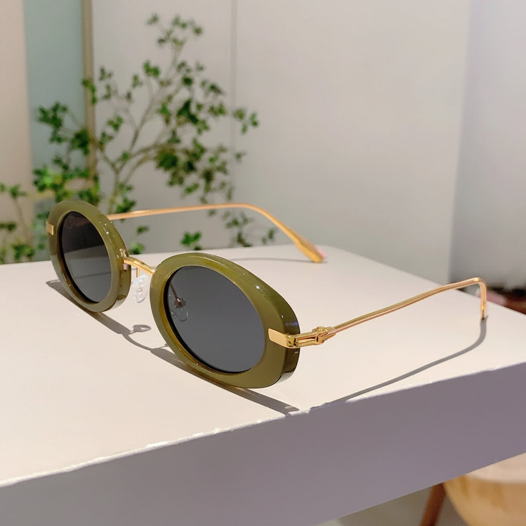 Luxuriöse Ovalrahmen-Sonnenbrille für Damen