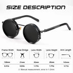 Unisex Polarisierte Runde Sonnenbrille - Einstellbare Tönung UV400 Retro-Brille