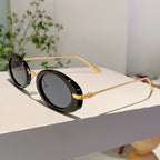 Luxuriöse Ovalrahmen-Sonnenbrille für Damen