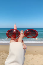 Luxuriöse Ovalrahmen-Sonnenbrille für Damen