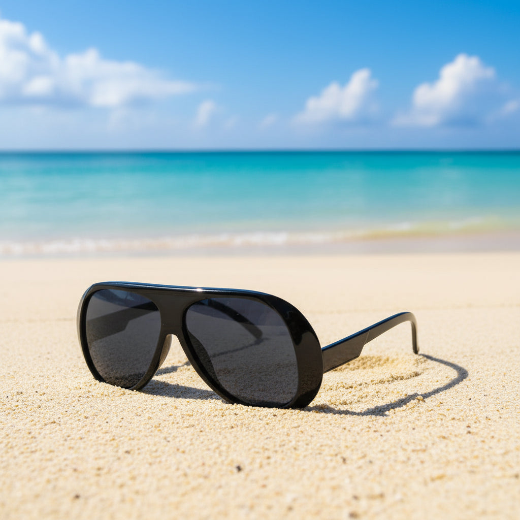 Damen-Oversized-Pilotenbrille mit Doppelsteg