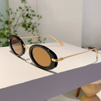 Luxuriöse Ovalrahmen-Sonnenbrille für Damen