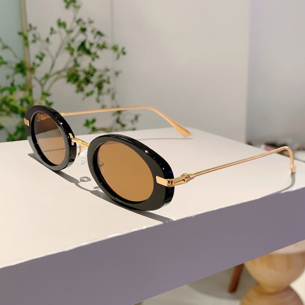 Luxuriöse Ovalrahmen-Sonnenbrille für Damen