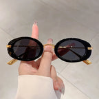 Luxuriöse Ovalrahmen-Sonnenbrille für Damen