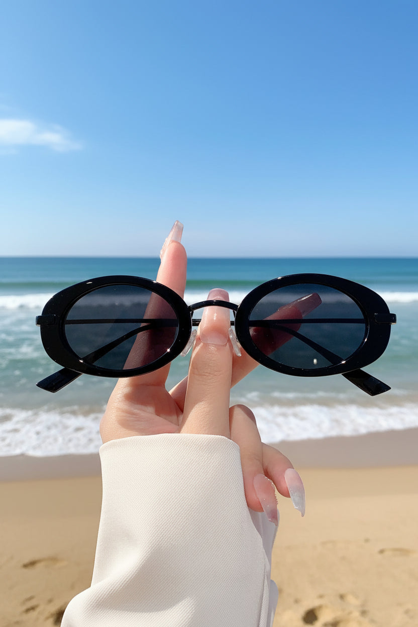 Luxuriöse Ovalrahmen-Sonnenbrille für Damen