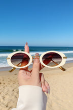 Luxuriöse Ovalrahmen-Sonnenbrille für Damen