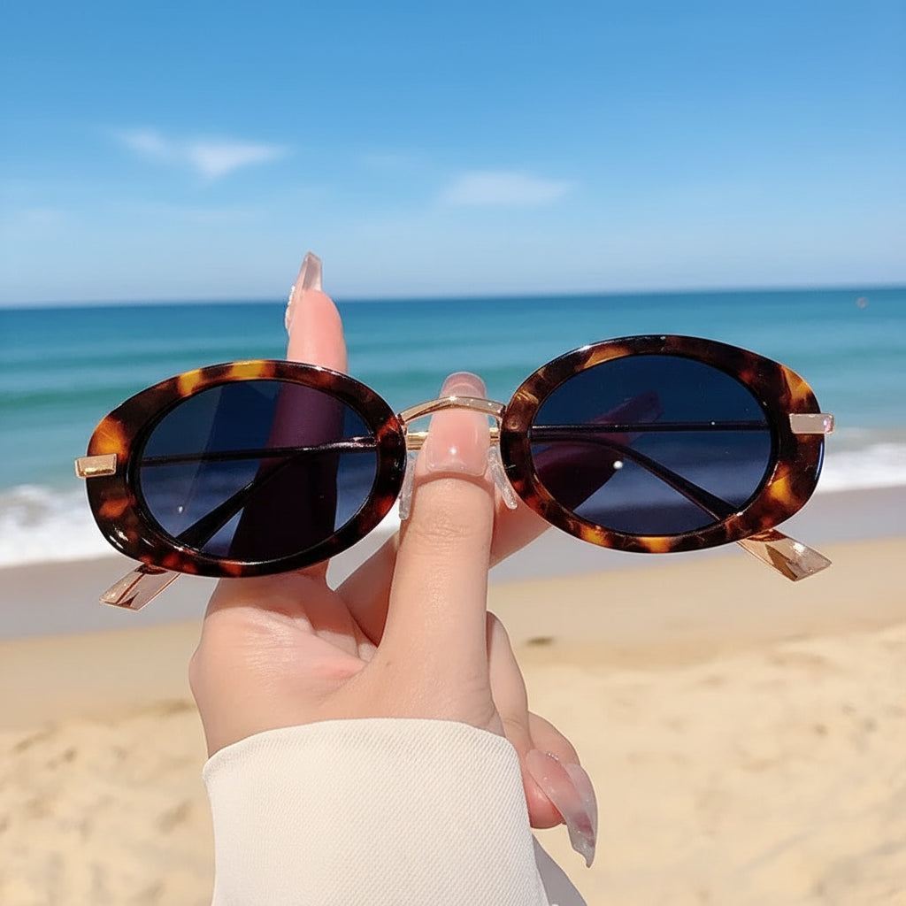 Luxuriöse Ovalrahmen-Sonnenbrille für Damen