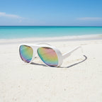 Damen-Oversized-Pilotenbrille mit Doppelsteg