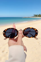 Luxuriöse Ovalrahmen-Sonnenbrille für Damen