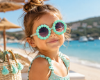 Stylische & süße Mädchen-Blumen-Sonnenbrille mit Sonnenschutz