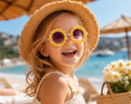 Stylische & süße Mädchen-Blumen-Sonnenbrille mit Sonnenschutz