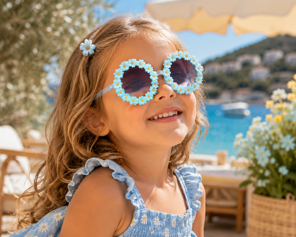 Stylische & süße Mädchen-Blumen-Sonnenbrille mit Sonnenschutz