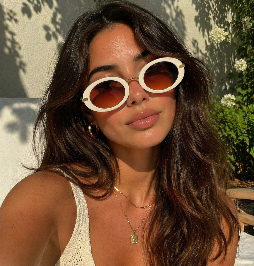 Luxuriöse Ovalrahmen-Sonnenbrille für Damen