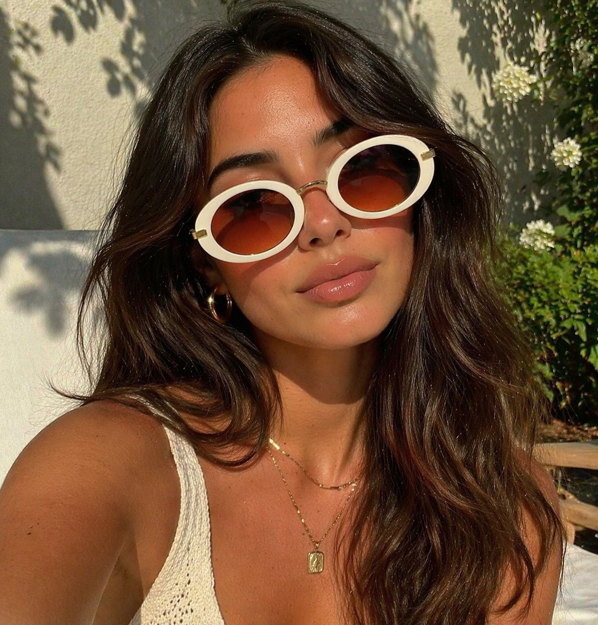 Luxuriöse Ovalrahmen-Sonnenbrille für Damen