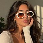 Luxuriöse Ovalrahmen-Sonnenbrille für Damen