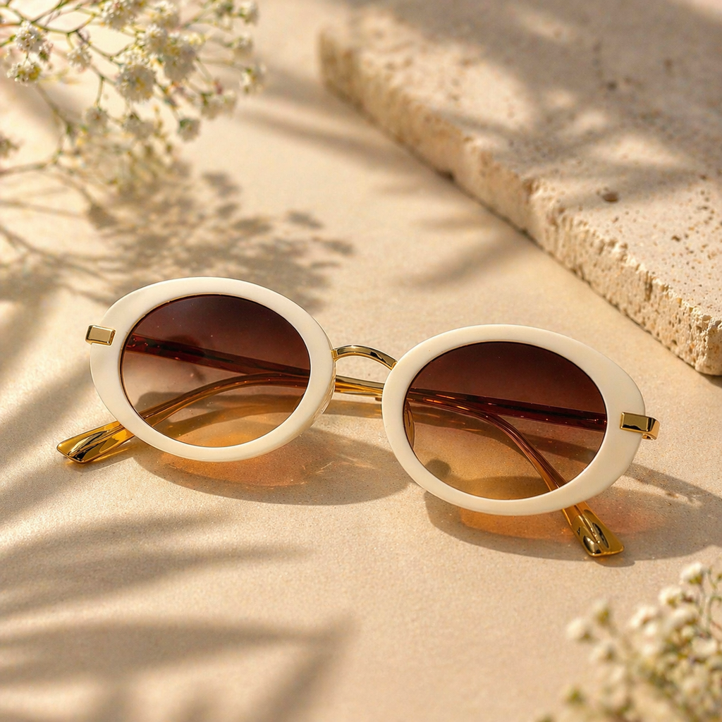 Luxuriöse Ovalrahmen-Sonnenbrille für Damen