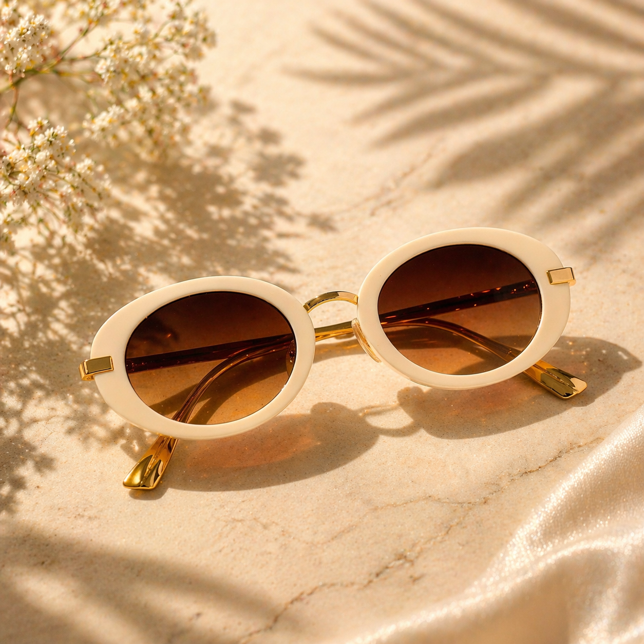 Luxuriöse Ovalrahmen-Sonnenbrille für Damen