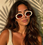Luxuriöse Ovalrahmen-Sonnenbrille für Damen