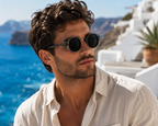 Unisex Polarisierte Runde Sonnenbrille - Einstellbare Tönung UV400 Retro-Brille