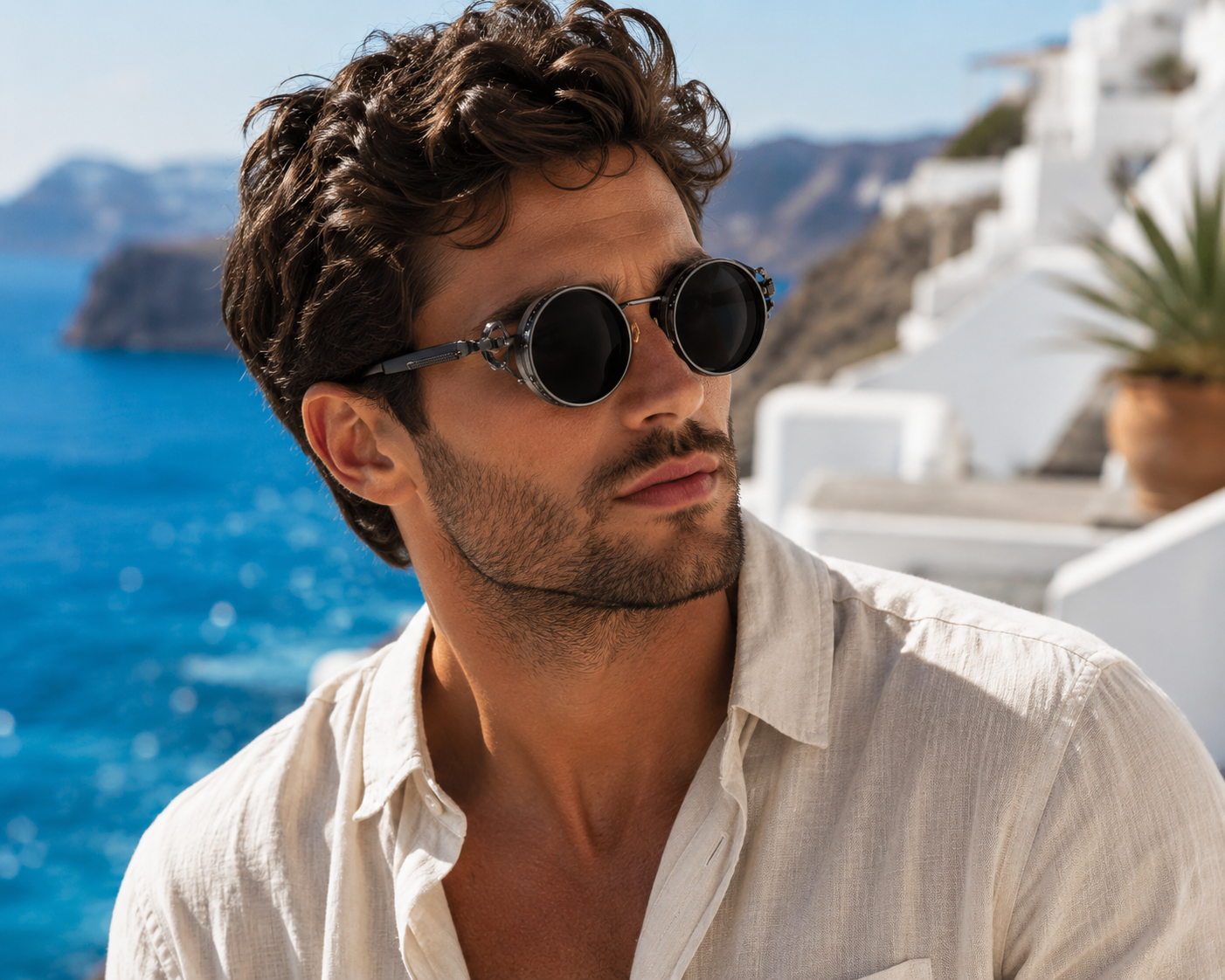 Unisex Polarized Round Sunglasses - Adjustable Dimming UV400 Retro Shades