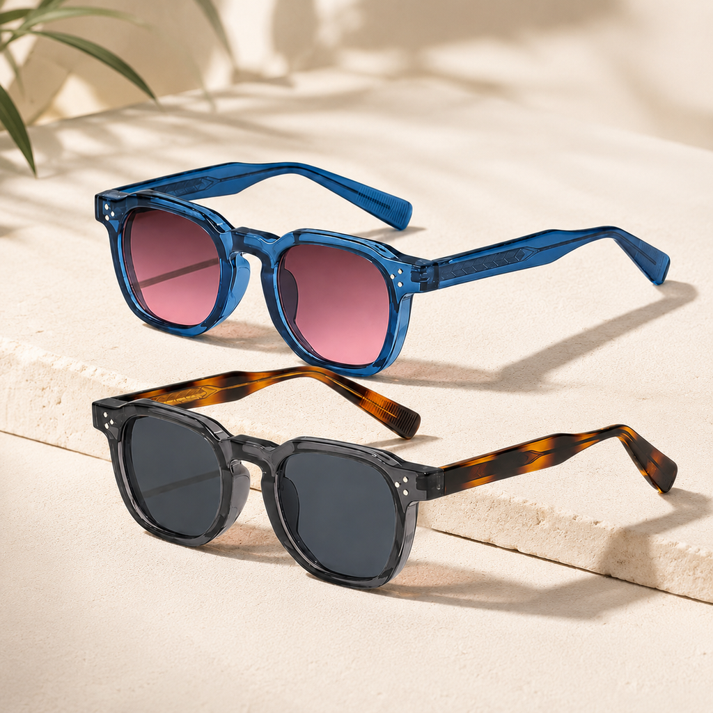 Unisex Retro Sonnenbrille mit kleinem quadratischem Rahmen